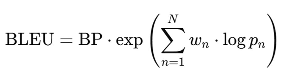 BLEU Score Formula