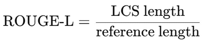 ROUGE-L Formula