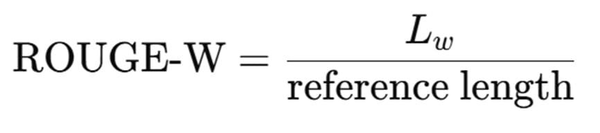 ROUGE-W Formula