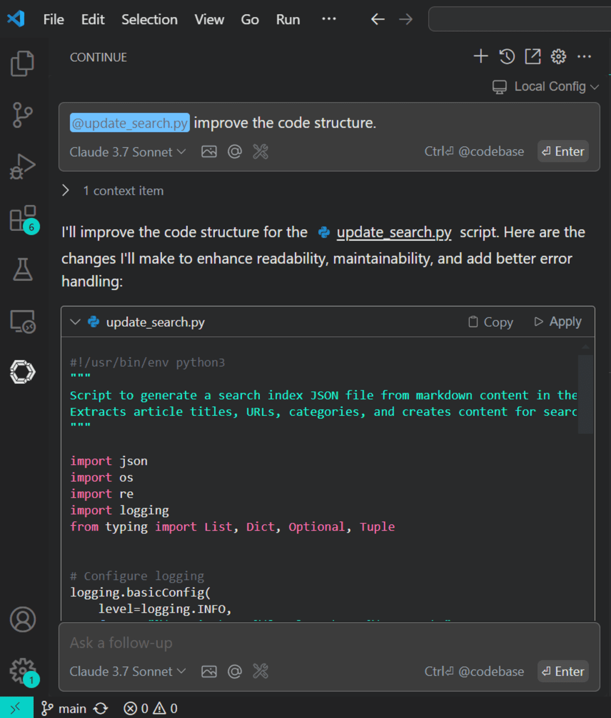 Using Claude 3.7 Locally