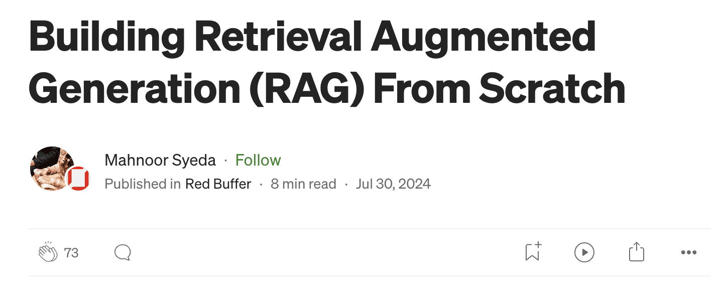 Retrieval Augmented Generation (RAG) from Scratch