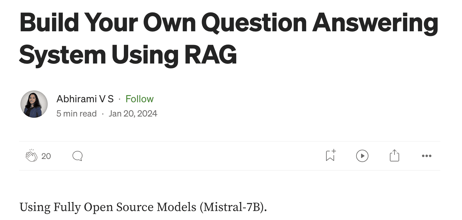 Question Answering System Using RAG