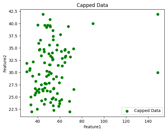 Dataset after capping extreme values